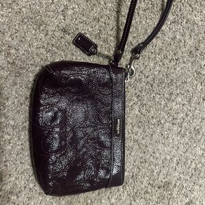 Rich Purple Leather Wristlet